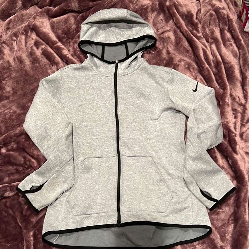 Nike fleece lightweight zip up hoodie- grey - large (fits like medium)